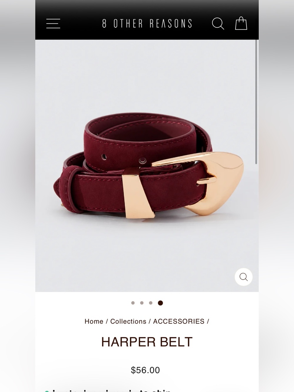 8 Other Reasons Harper Belt-Burgundy